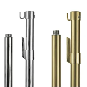 Asta in ottone cromato o oro per gonfalone D 22 da 2 a 3 pezzi