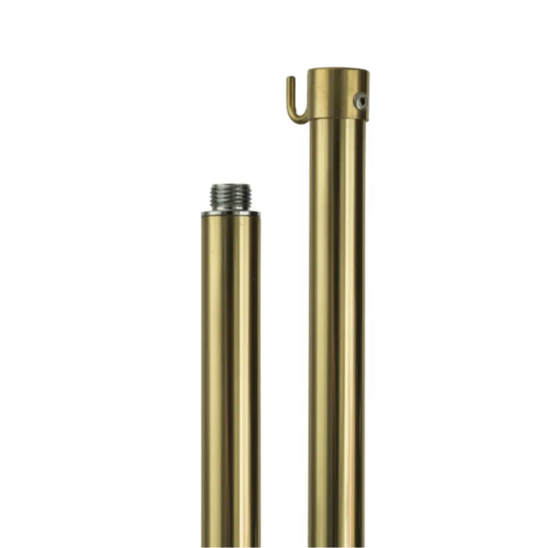 asta ottone lucido oro interno 2 pezzi per bandiere