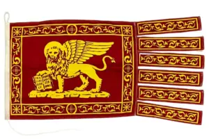 bandiera guidone di venezia san marco con code