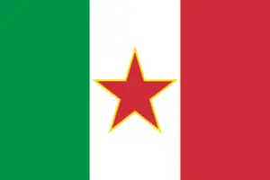 bandiera italia con stella brigate garibaldi