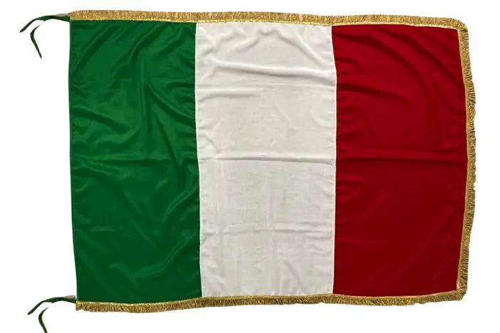 bandiera italia da interno con frangia oro