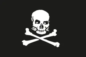 bandiera pirata jolly roger con pesce