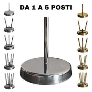 Base portabandiera in acciaio inox o ottone oro da 1 a 5 posti per aste D 22 mm