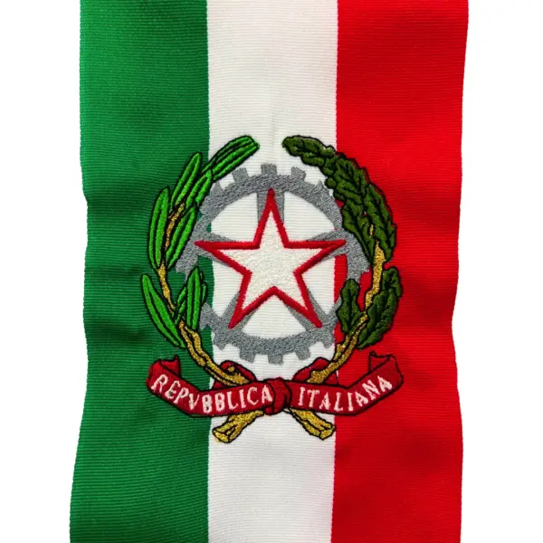 fascia da sindaco emblema repubblica italiana ricamato