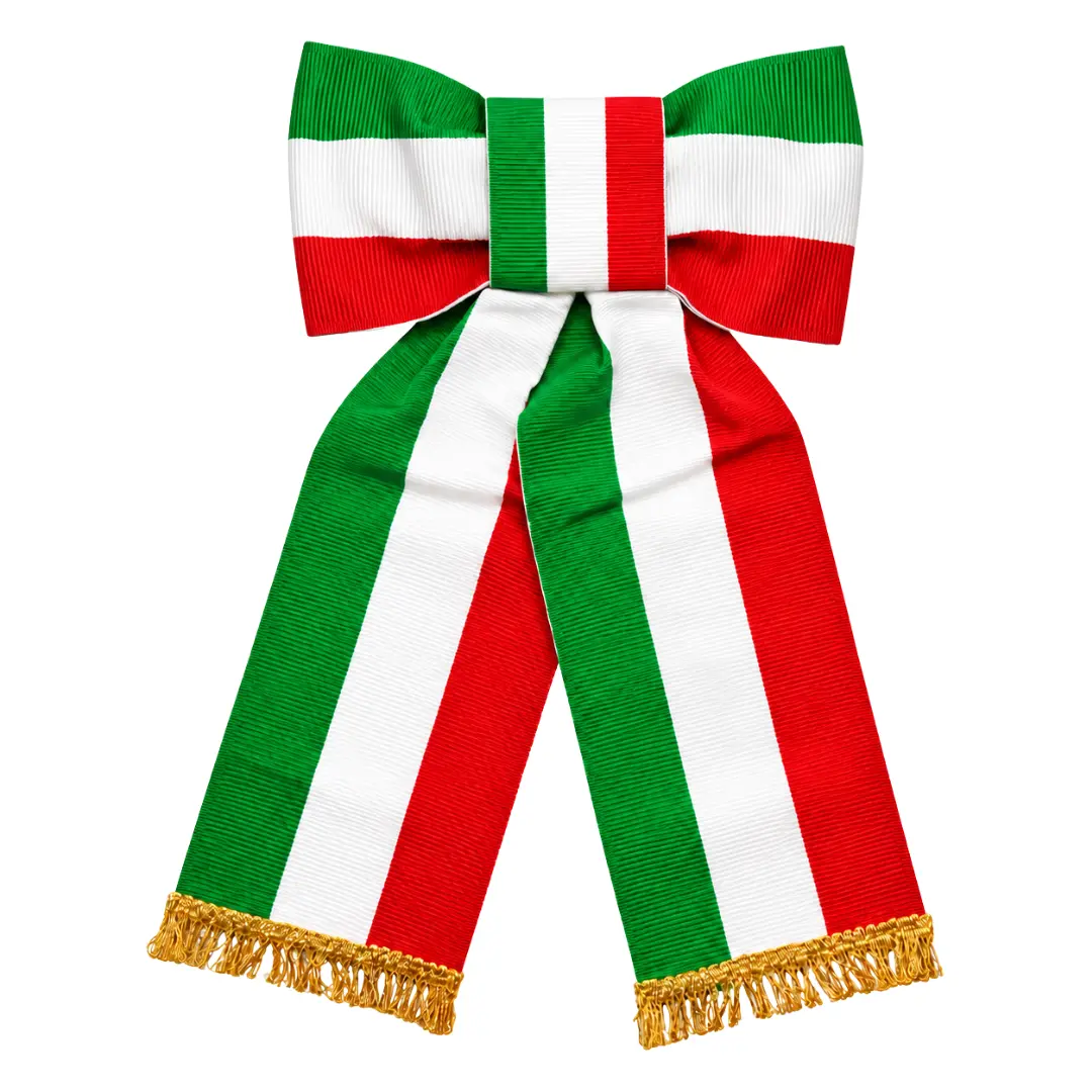 Nastro tricolore per asta con fiocco
