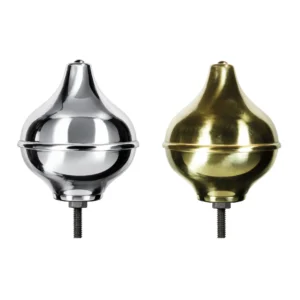 Pomolo leggero in ottone cromato o oro D 130 mm per aste D 50 mm