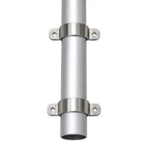 Coppia di staffe a muro in acciaio inox per aste D 50 mm